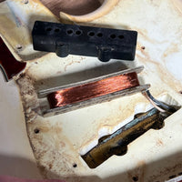 SOLD - Fender Jazz Bass Olympic White Matching Headstock Pre CBS Custom Color 1964 - Mahar's Vintage Guitars