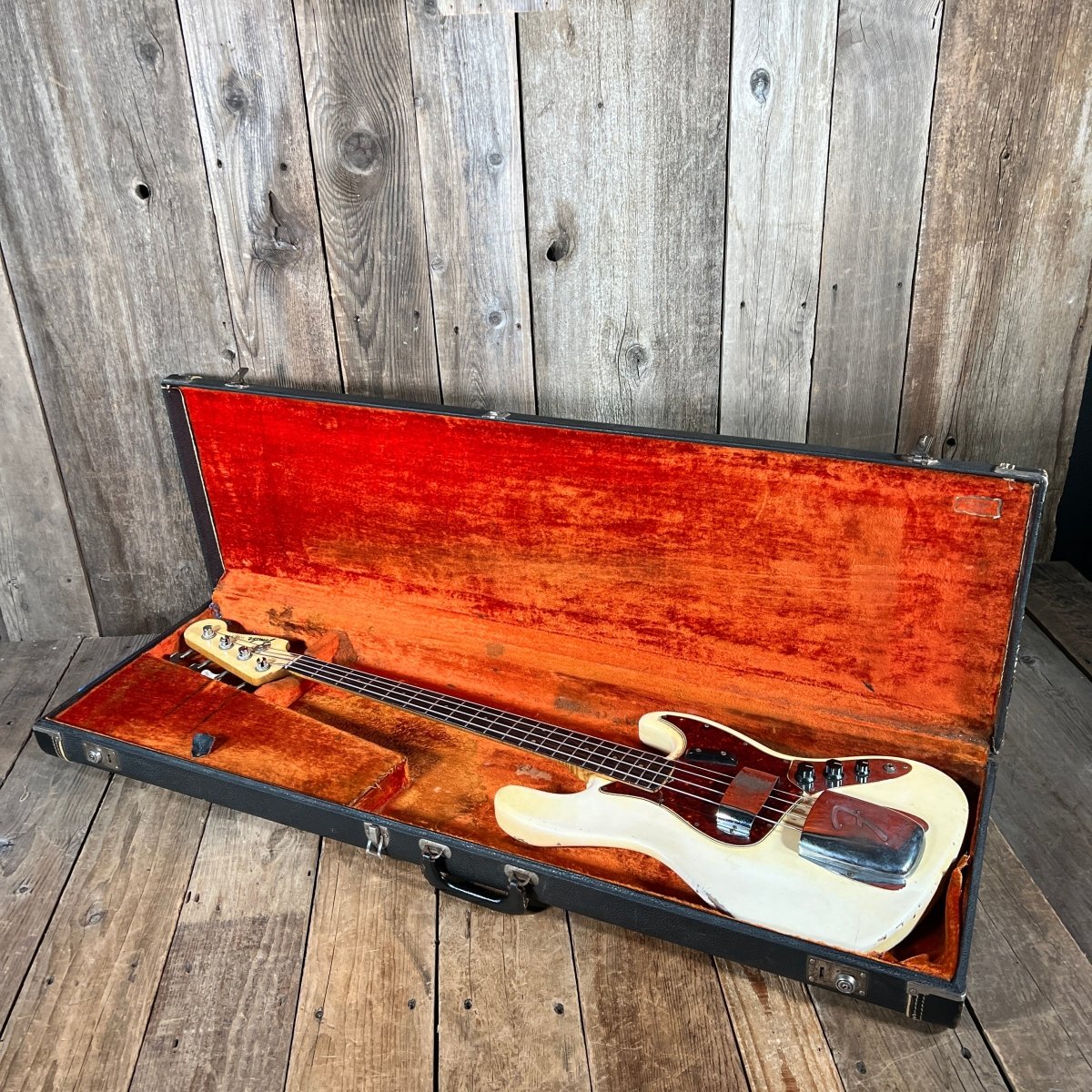 SOLD - Fender Jazz Bass Olympic White Matching Headstock Pre CBS Custom Color 1964 - Mahar's Vintage Guitars