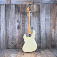 SOLD - Fender Jazz Bass Olympic White Matching Headstock Pre CBS Custom Color 1964 - Mahar's Vintage Guitars