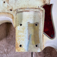 SOLD - Fender Jazz Bass Olympic White Matching Headstock Pre CBS Custom Color 1964 - Mahar's Vintage Guitars