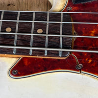 SOLD - Fender Jazz Bass Olympic White Matching Headstock Pre CBS Custom Color 1964 - Mahar's Vintage Guitars