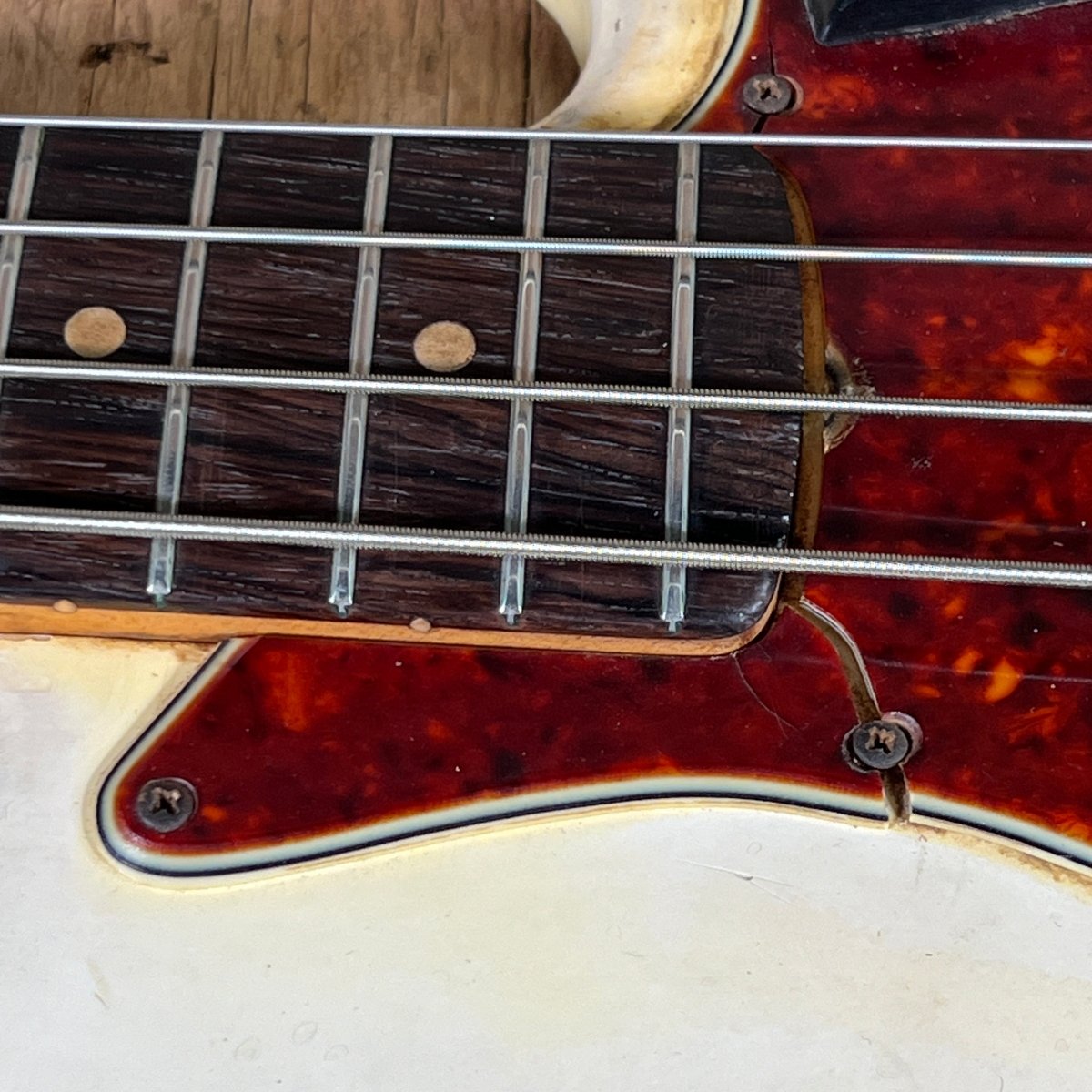 SOLD - Fender Jazz Bass Olympic White Matching Headstock Pre CBS Custom Color 1964 - Mahar's Vintage Guitars