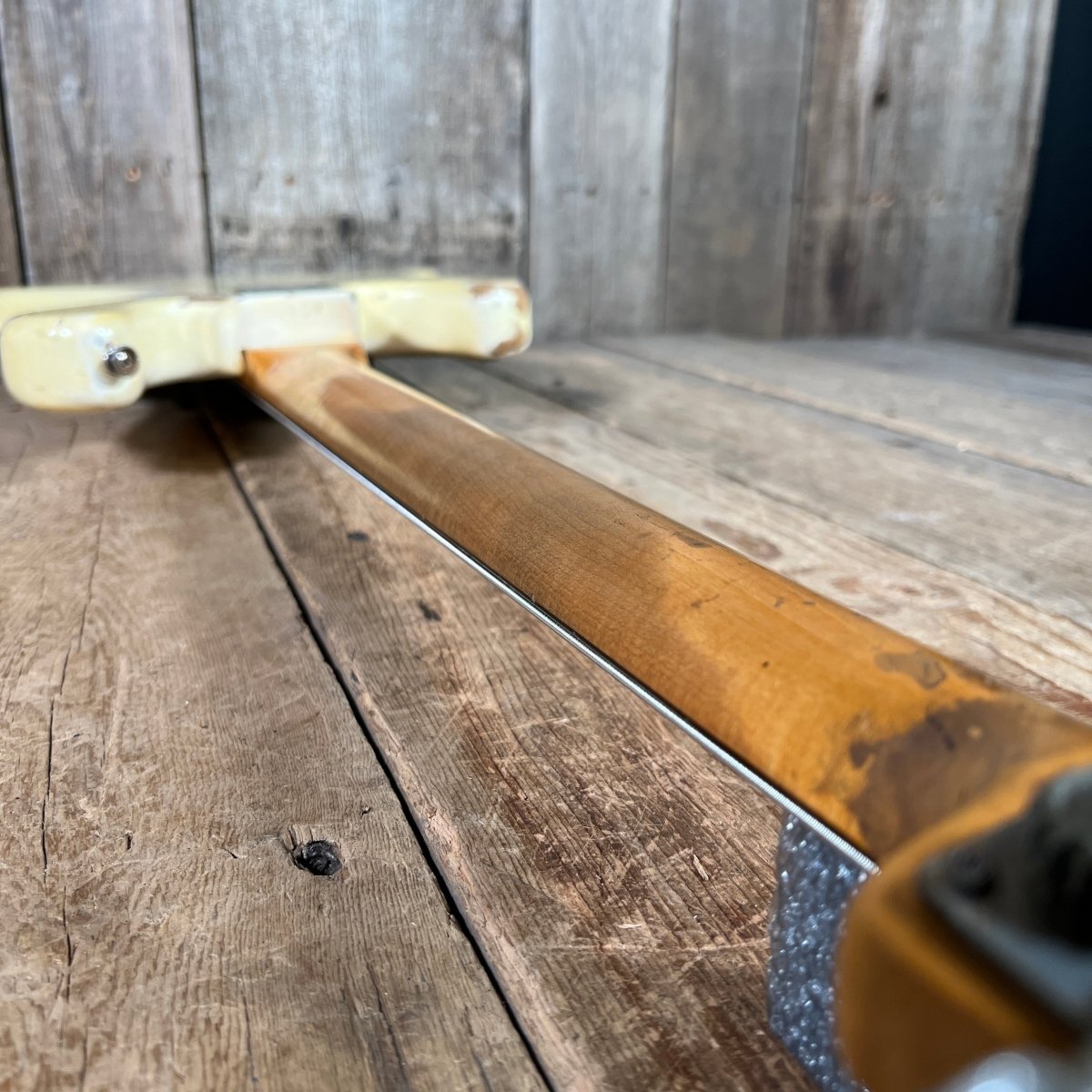 SOLD - Fender Jazz Bass Olympic White Matching Headstock Pre CBS Custom Color 1964 - Mahar's Vintage Guitars