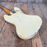 SOLD - Fender Jazz Bass Olympic White Matching Headstock Pre CBS Custom Color 1964 - Mahar's Vintage Guitars