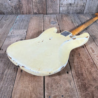 SOLD - Fender Jazz Bass Olympic White Matching Headstock Pre CBS Custom Color 1964 - Mahar's Vintage Guitars