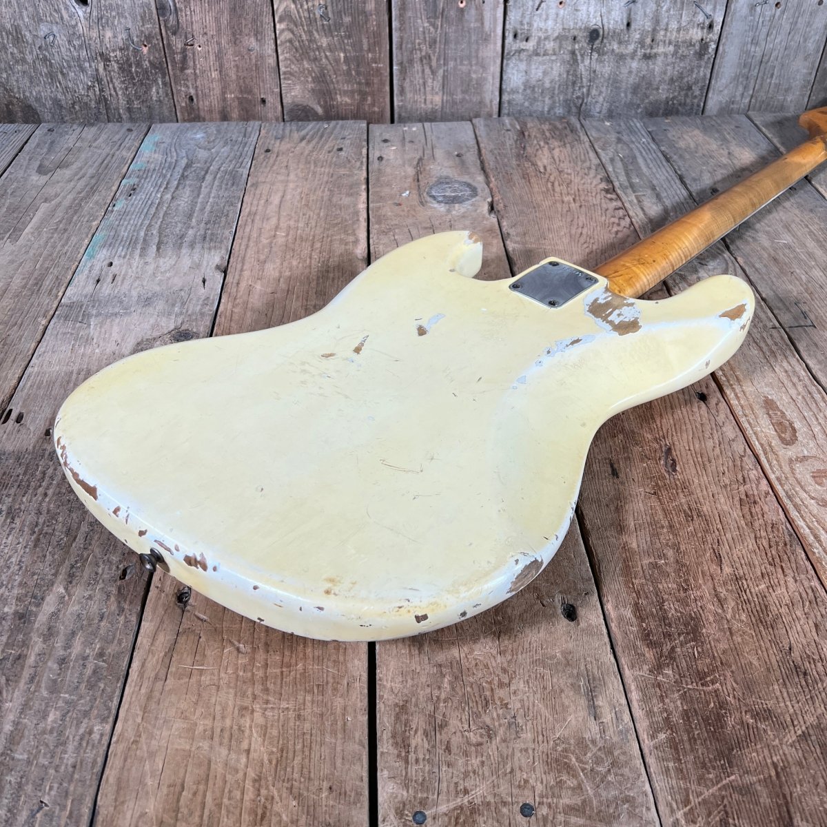 SOLD - Fender Jazz Bass Olympic White Matching Headstock Pre CBS Custom Color 1964 - Mahar's Vintage Guitars