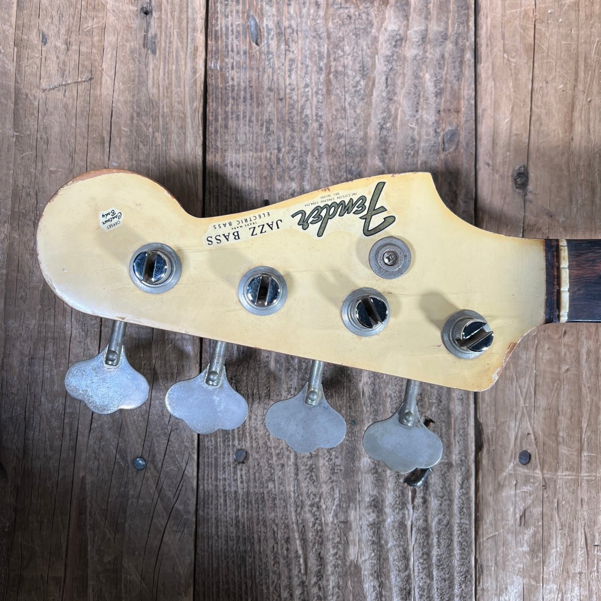 SOLD - Fender Jazz Bass Olympic White Matching Headstock Pre CBS Custom Color 1964 - Mahar's Vintage Guitars