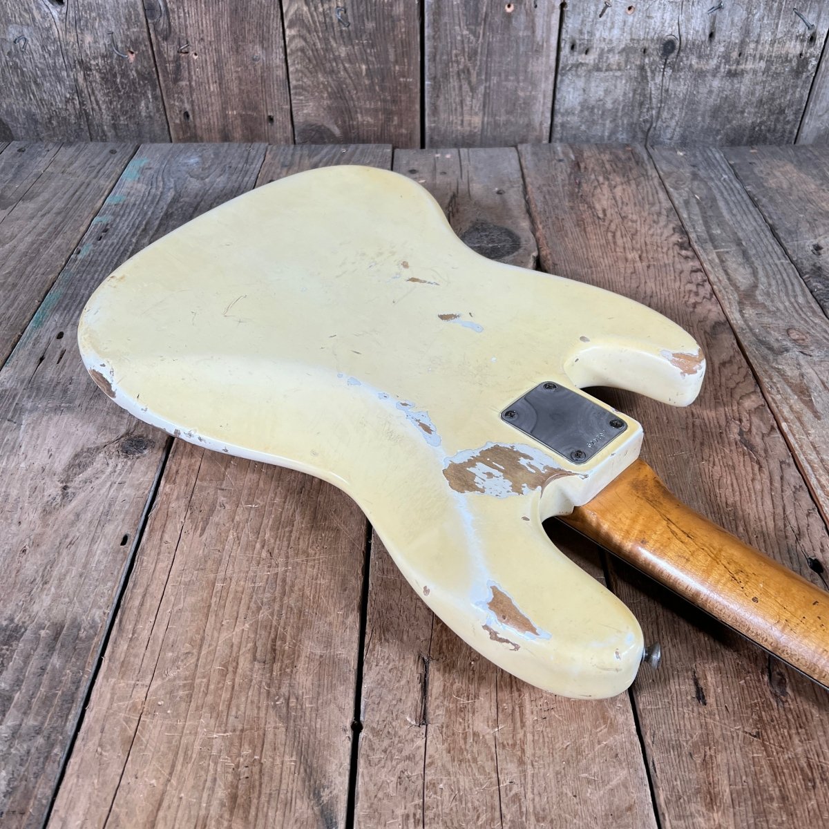 SOLD - Fender Jazz Bass Olympic White Matching Headstock Pre CBS Custom Color 1964 - Mahar's Vintage Guitars