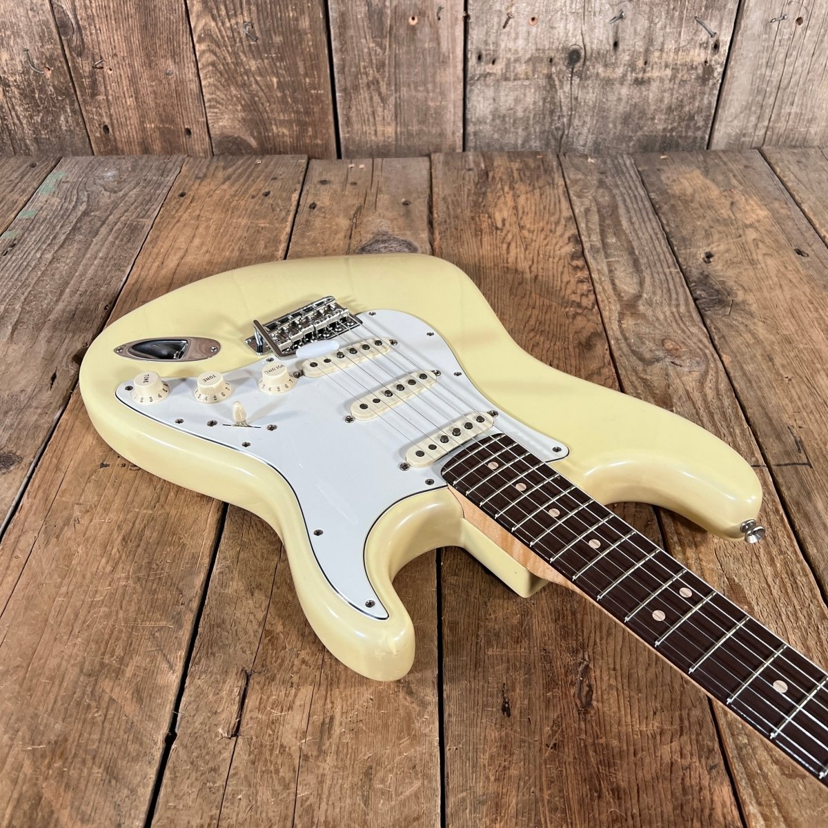 SOLD - Fender John English Masterbuilt Custom Classic Stratocaster Vintage White Matching Headstock 2006 - Mahar's Vintage Guitars