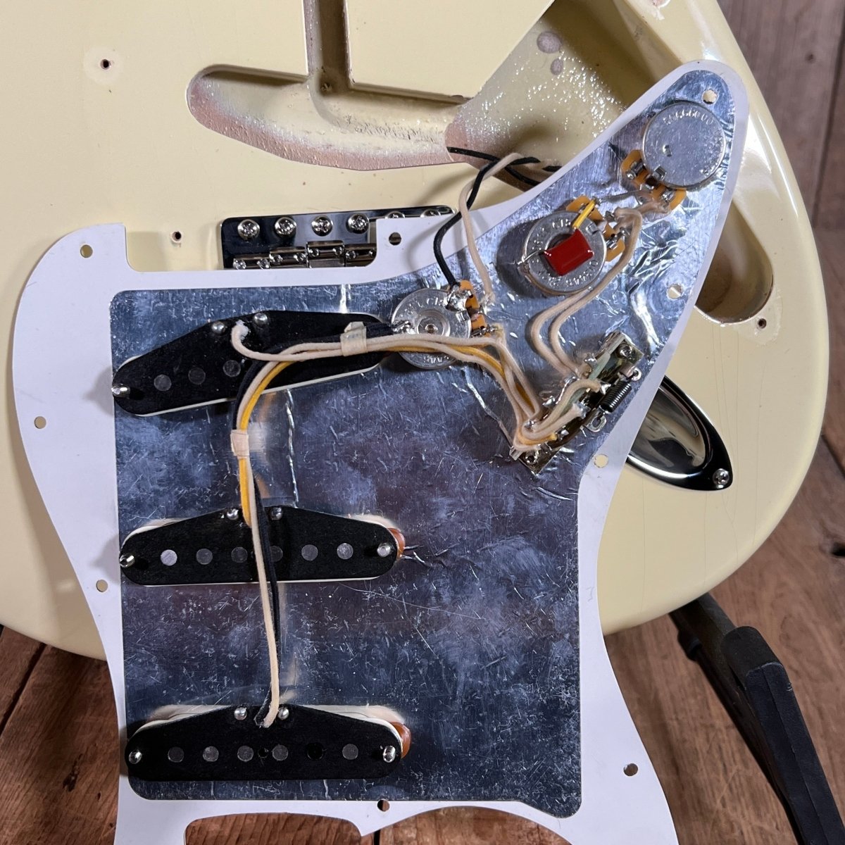 SOLD - Fender John English Masterbuilt Custom Classic Stratocaster Vintage White Matching Headstock 2006 - Mahar's Vintage Guitars
