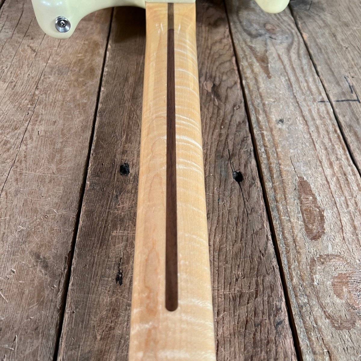 SOLD - Fender John English Masterbuilt Custom Classic Stratocaster Vintage White Matching Headstock 2006 - Mahar's Vintage Guitars