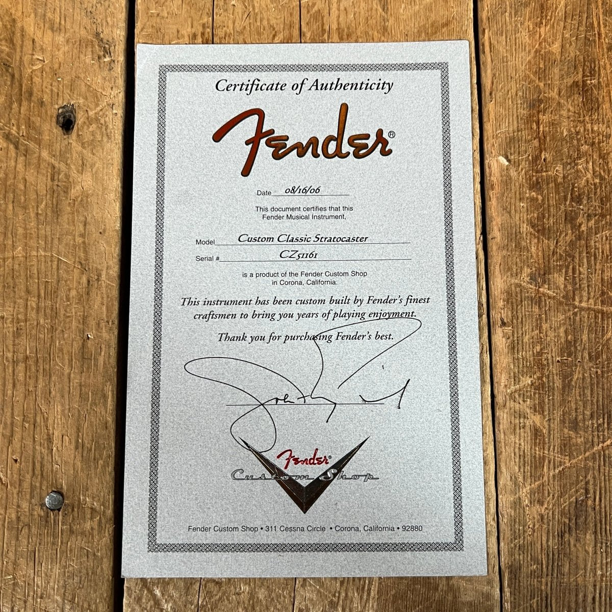 SOLD - Fender John English Masterbuilt Custom Classic Stratocaster Vintage White Matching Headstock 2006 - Mahar's Vintage Guitars