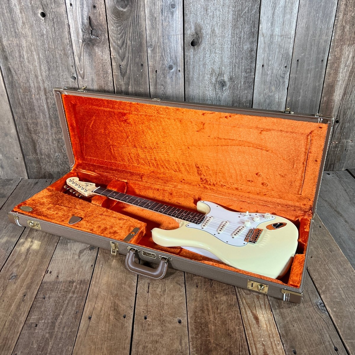 SOLD - Fender John English Masterbuilt Custom Classic Stratocaster Vintage White Matching Headstock 2006 - Mahar's Vintage Guitars