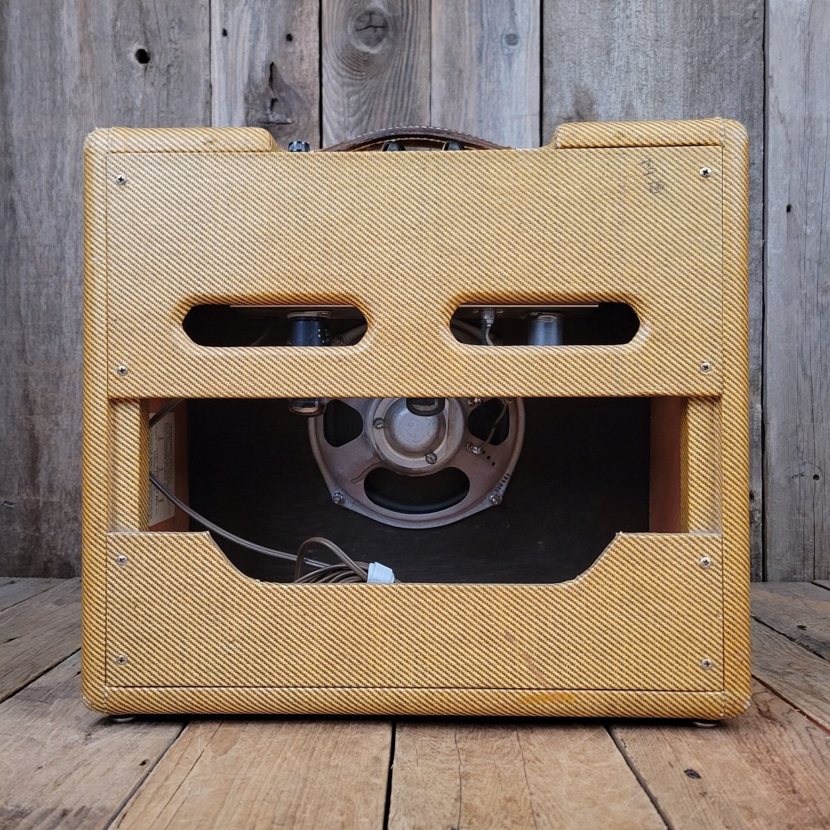 SOLD - Fender Princeton Tweed 5E2 1955 Rare Early Narrow Panel Variant Large Cabinet - Mahar's Vintage Guitars