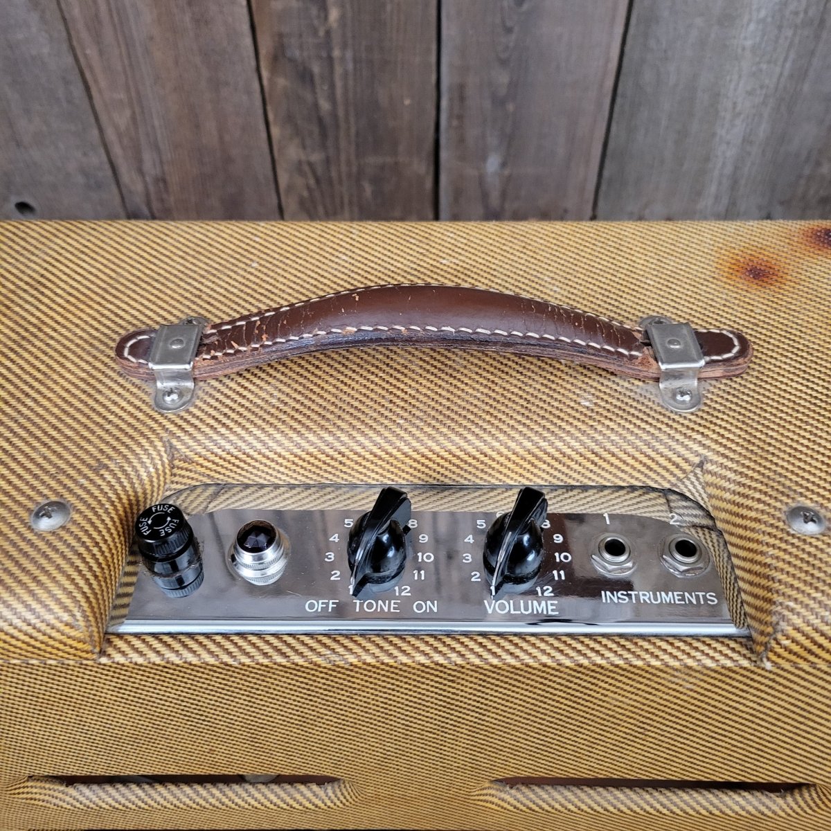 SOLD - Fender Princeton Tweed 5E2 1955 Rare Early Narrow Panel Variant Large Cabinet - Mahar's Vintage Guitars