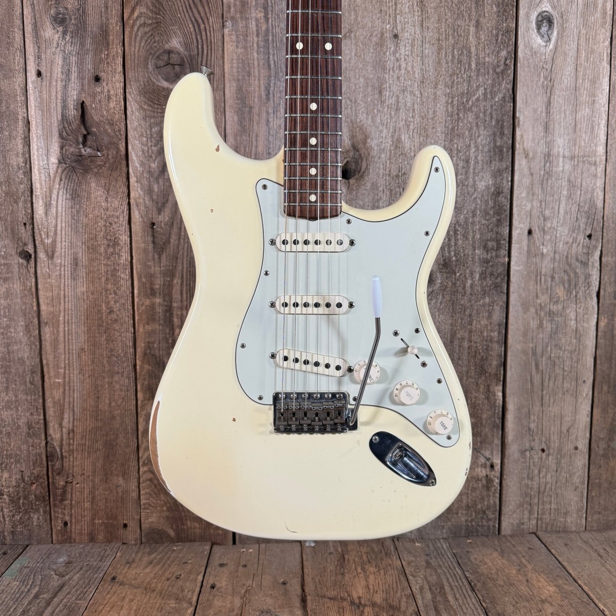 SOLD - Fender Road Worn 60s Stratocaster 2014 Olympic White - Mahar's Vintage Guitars