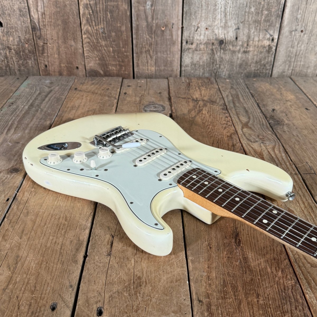 SOLD - Fender Road Worn 60s Stratocaster 2014 Olympic White - Mahar's Vintage Guitars