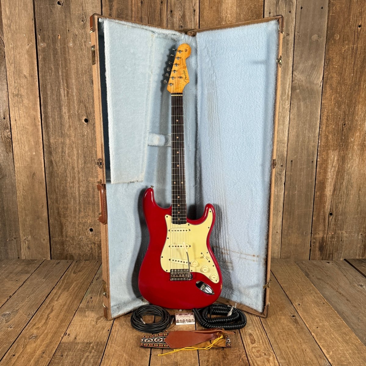 SOLD - Fender Stratocaster 1961 Dakota Red Refin - Mahar's Vintage Guitars