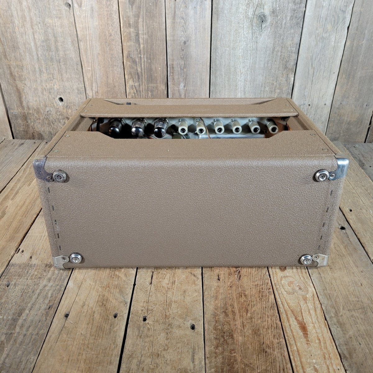 SOLD - Fender Super Amp 6GA - 4 Brown Tolex Wheat Grille 1962 Serviced - Mahar's Vintage Guitars