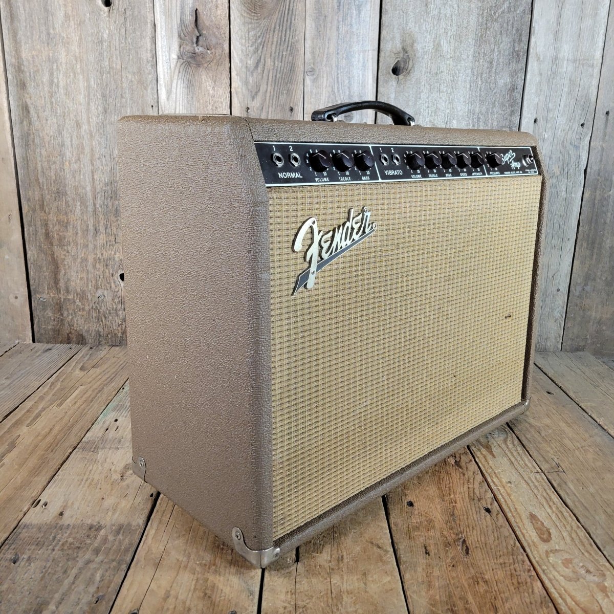 SOLD - Fender Super Amp 6GA - 4 Brown Tolex Wheat Grille 1962 Serviced - Mahar's Vintage Guitars