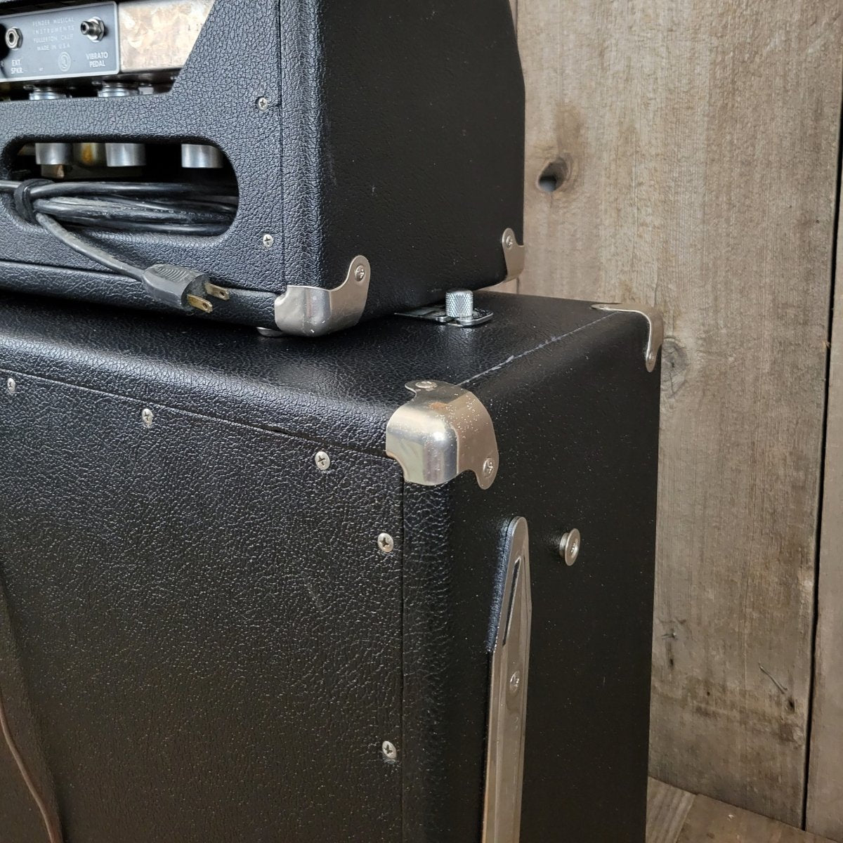 SOLD - Fender Vintage 1966 Black Panel Bandmaster AB763 40 Watt 2 Channel Head and 2x12 Cabinet - Mahar's Vintage Guitars