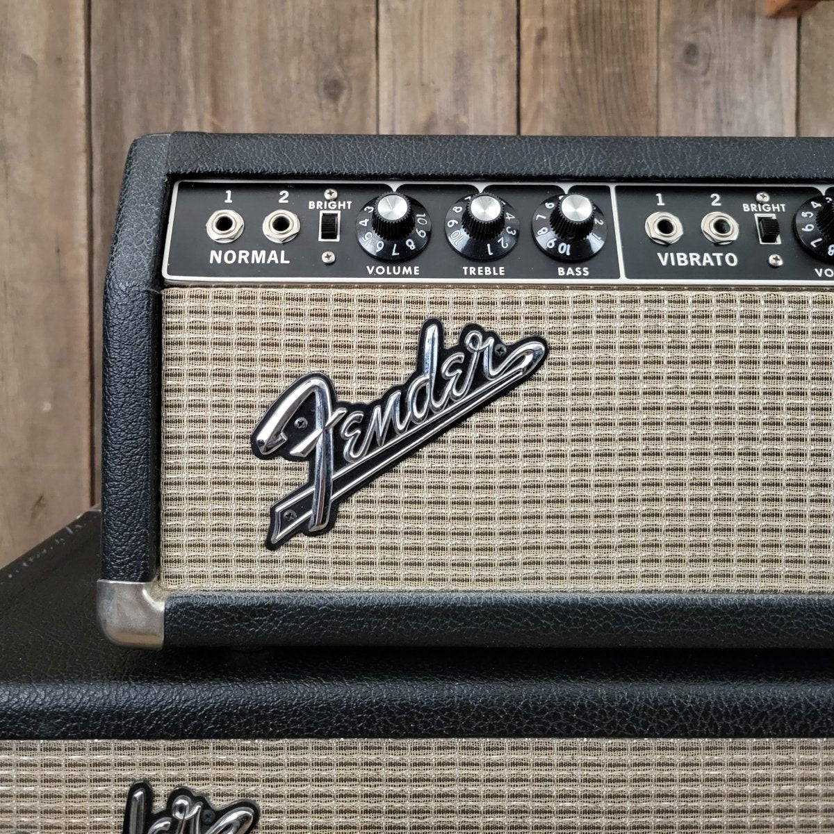SOLD - Fender Vintage 1966 Black Panel Bandmaster AB763 40 Watt 2 Channel Head and 2x12 Cabinet - Mahar's Vintage Guitars