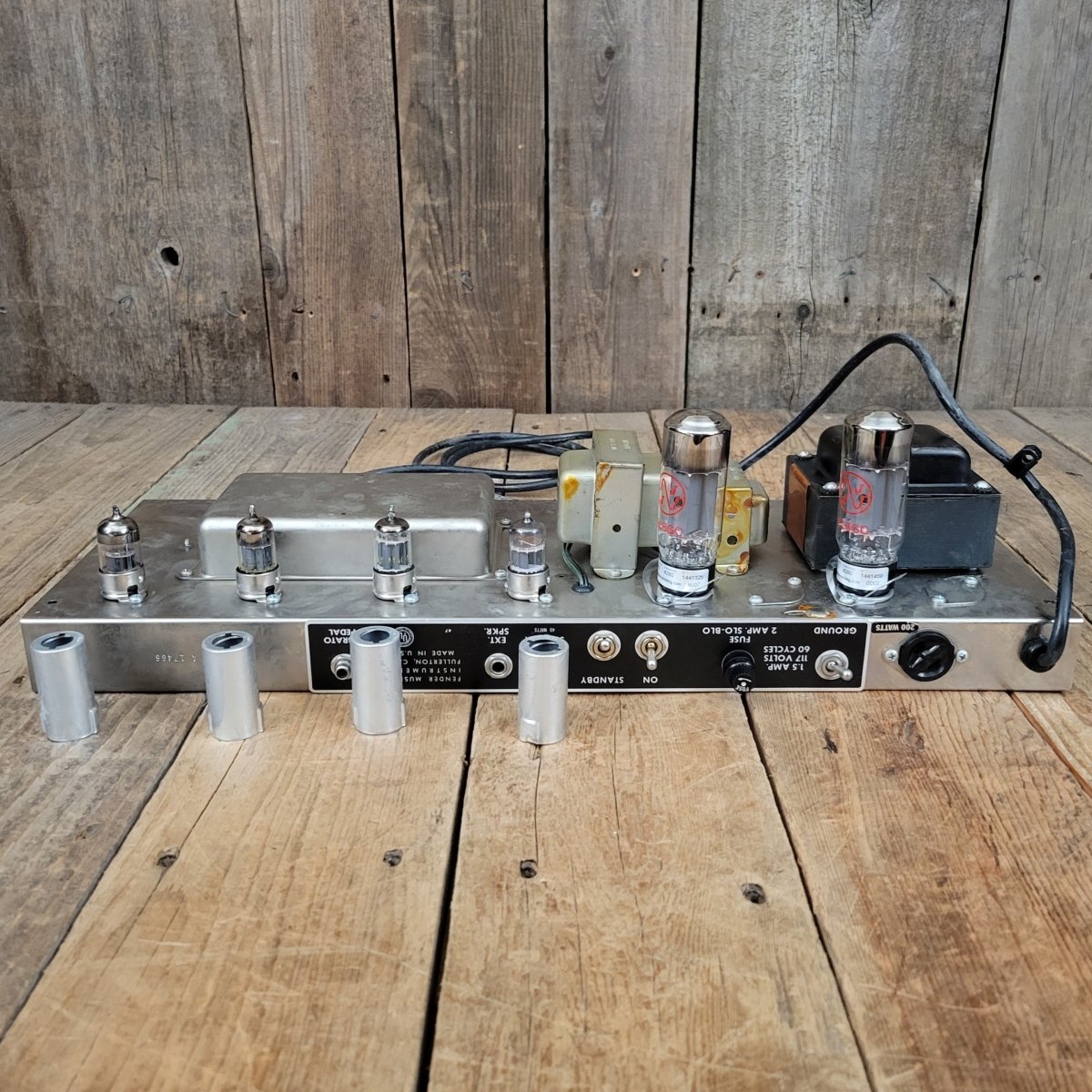 SOLD - Fender Vintage 1966 Black Panel Bandmaster AB763 40 Watt 2 Channel Head and 2x12 Cabinet - Mahar's Vintage Guitars