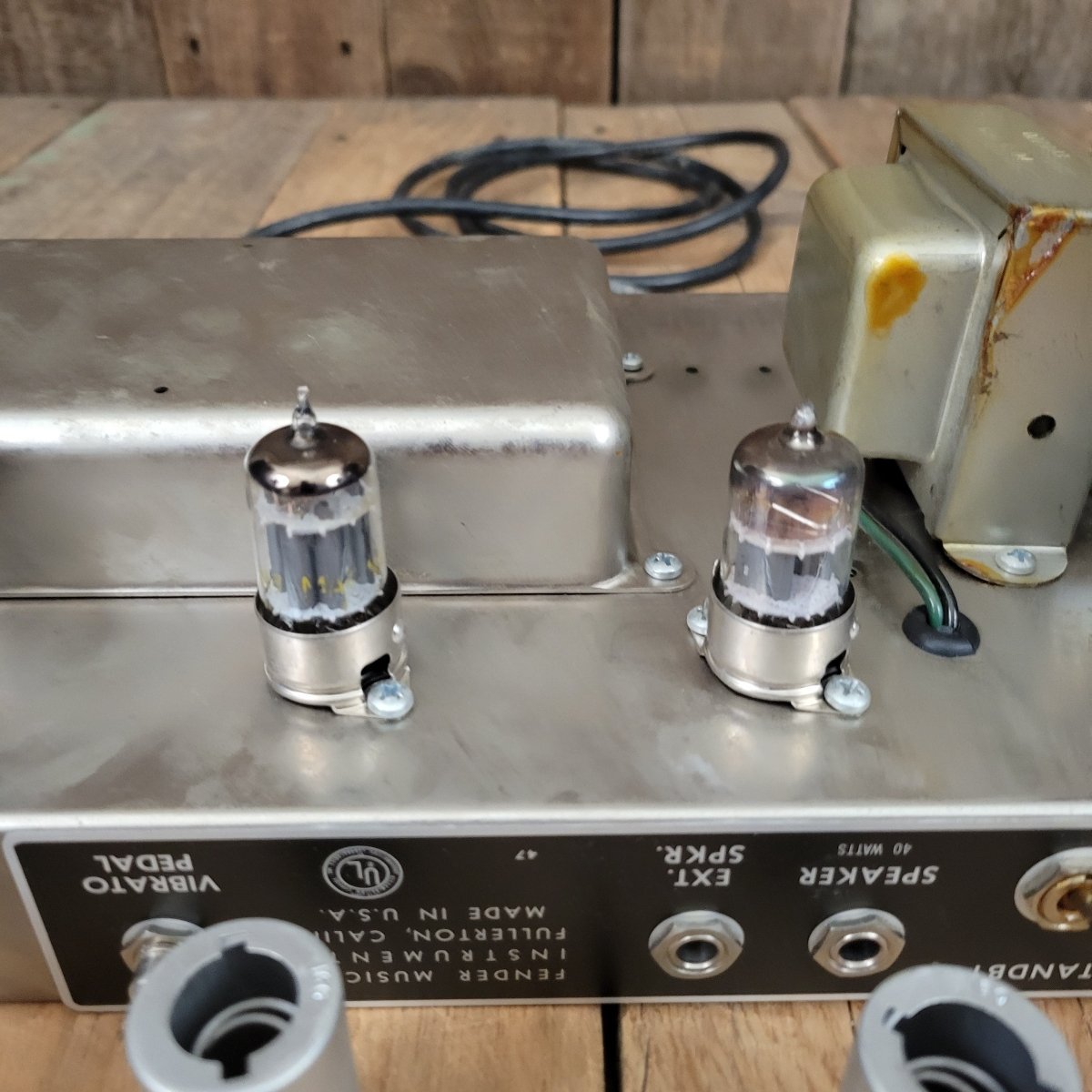 SOLD - Fender Vintage 1966 Black Panel Bandmaster AB763 40 Watt 2 Channel Head and 2x12 Cabinet - Mahar's Vintage Guitars