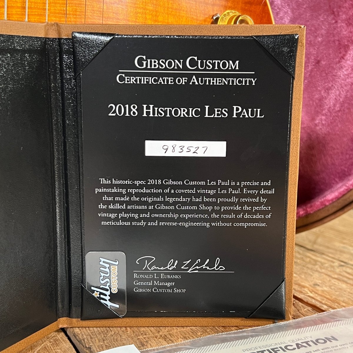 SOLD - Gibson 2018 Historic Les Paul Standard R9 Royal Ice Tea - Mahar's Vintage Guitars