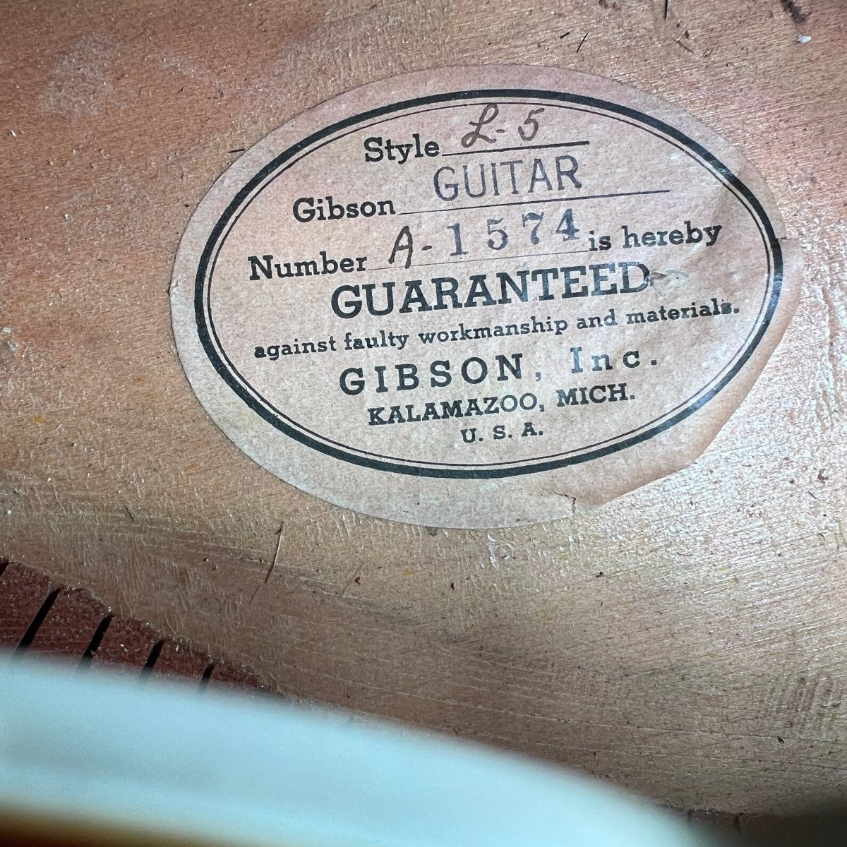 SOLD - Gibson L - 5 1948 Sunburst Vintage Archtop Guitar - Mahar's Vintage Guitars