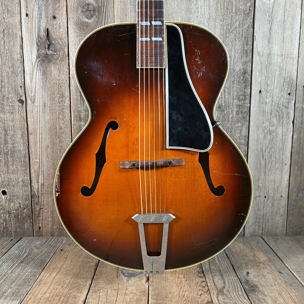 SOLD - Gibson L - 7 Archtop Crack and Repair Free 1949 Cremona Brown Sunburst - Mahar's Vintage Guitars