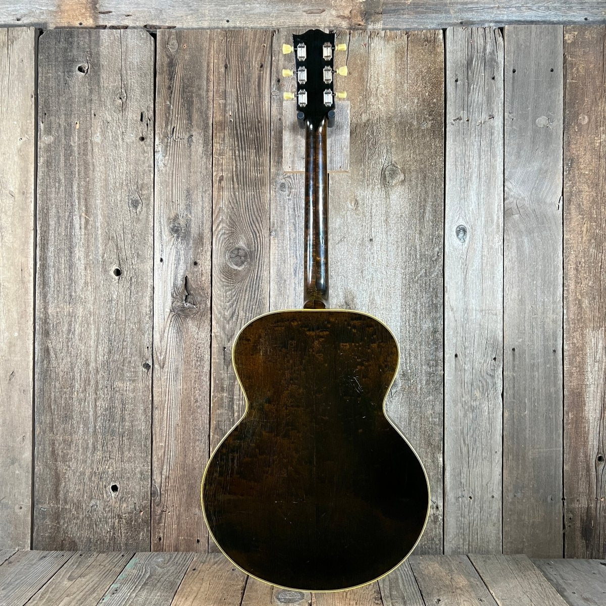 SOLD - Gibson L - 7 Archtop Crack and Repair Free 1949 Cremona Brown Sunburst - Mahar's Vintage Guitars