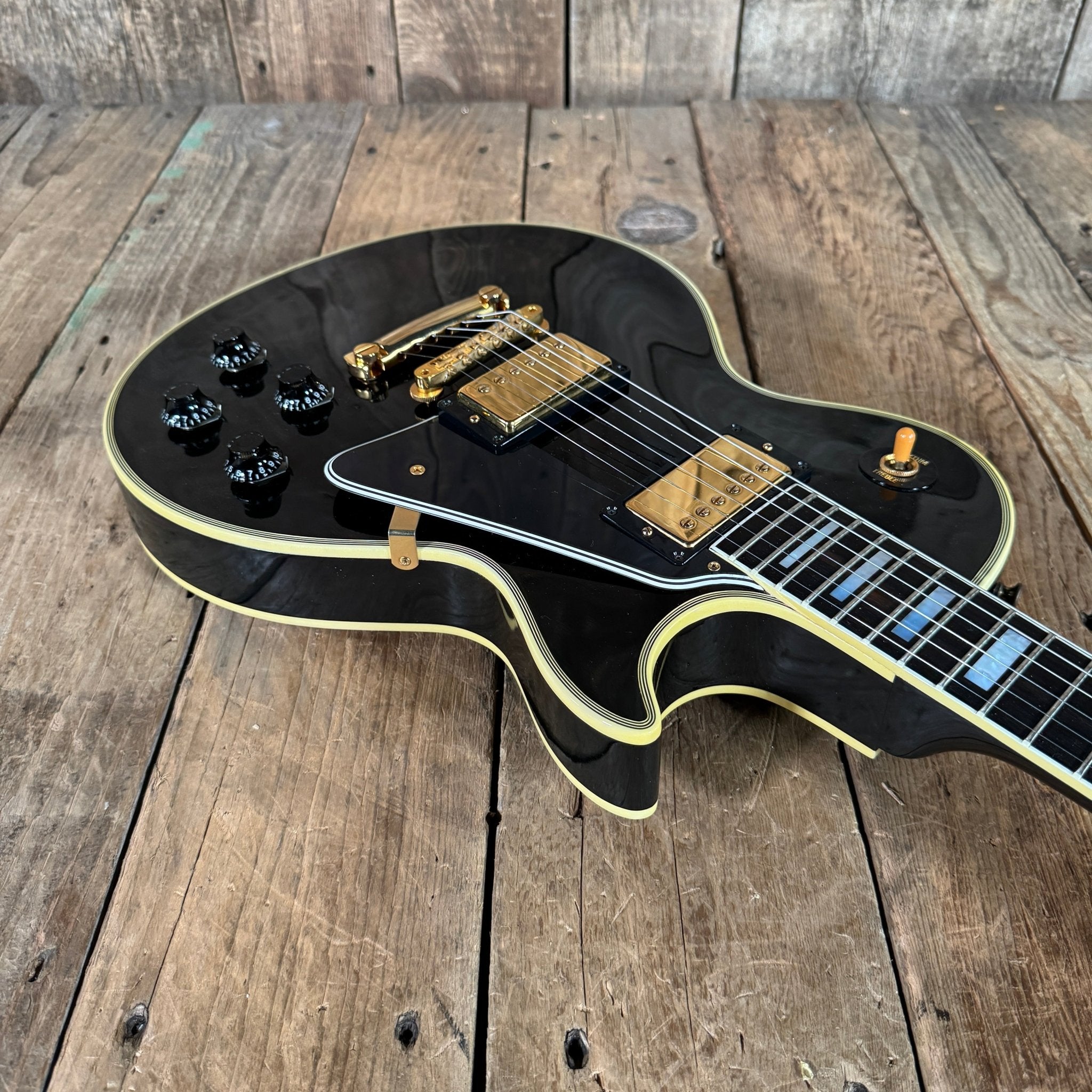 SOLD - Gibson Les Paul Custom '57 Reissue Custom Art & Historic LPB7 Black Beauty 2002 - Mahar's Vintage Guitars