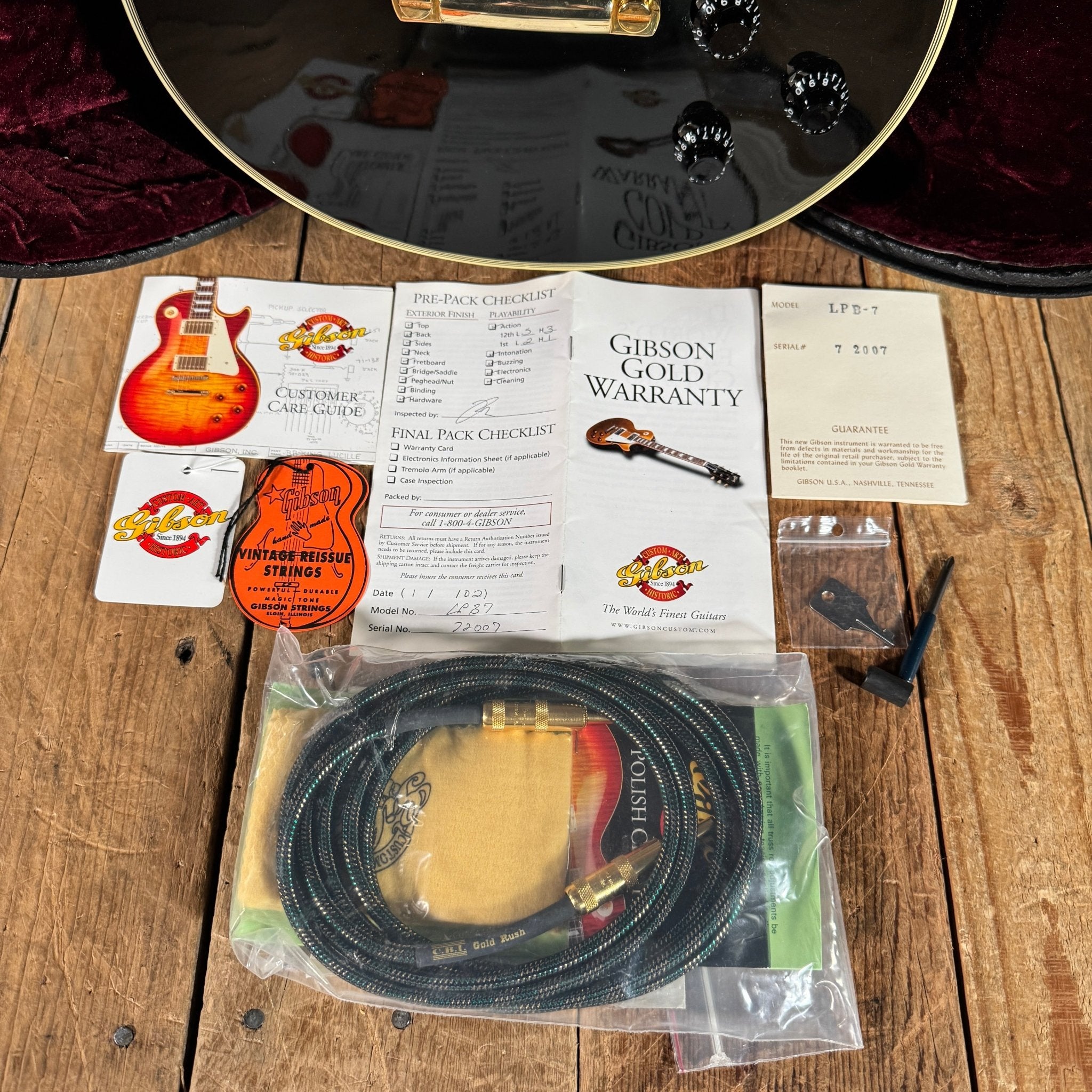 SOLD - Gibson Les Paul Custom '57 Reissue Custom Art & Historic LPB7 Black Beauty 2002 - Mahar's Vintage Guitars