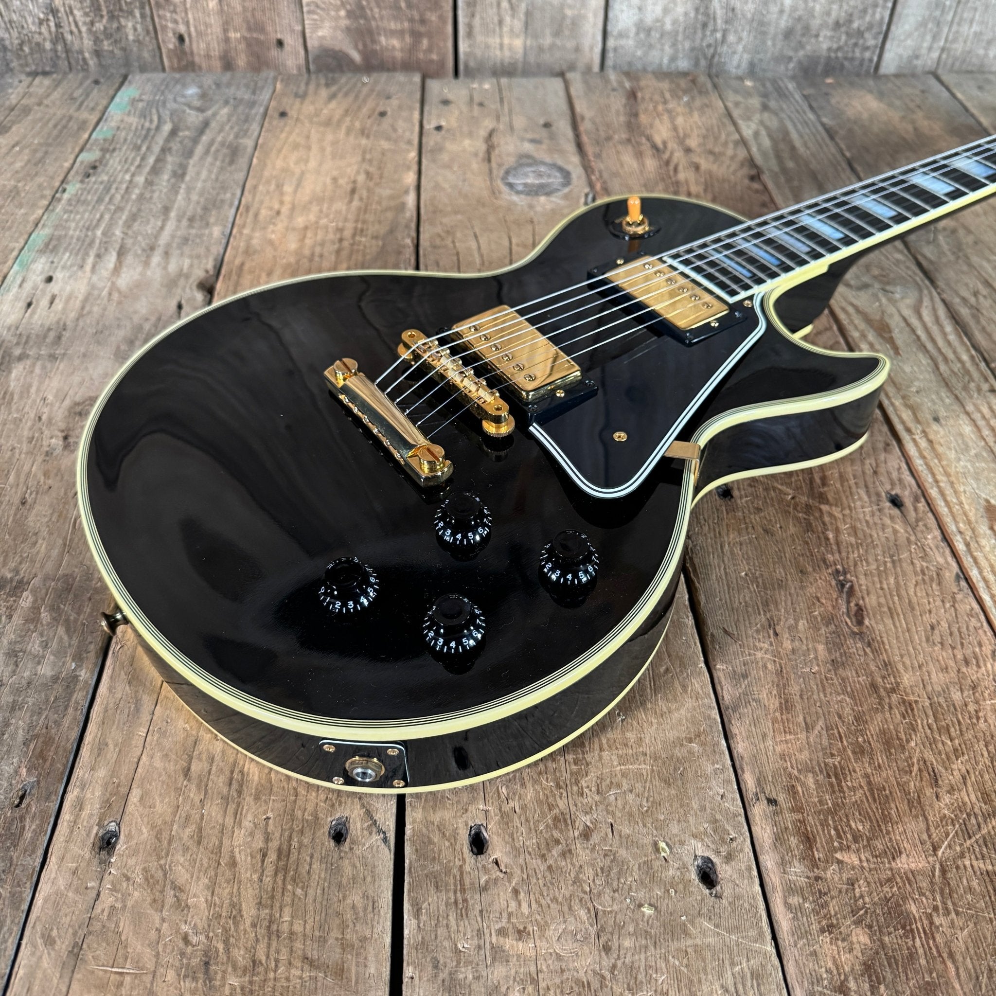 SOLD - Gibson Les Paul Custom '57 Reissue Custom Art & Historic LPB7 Black Beauty 2002 - Mahar's Vintage Guitars