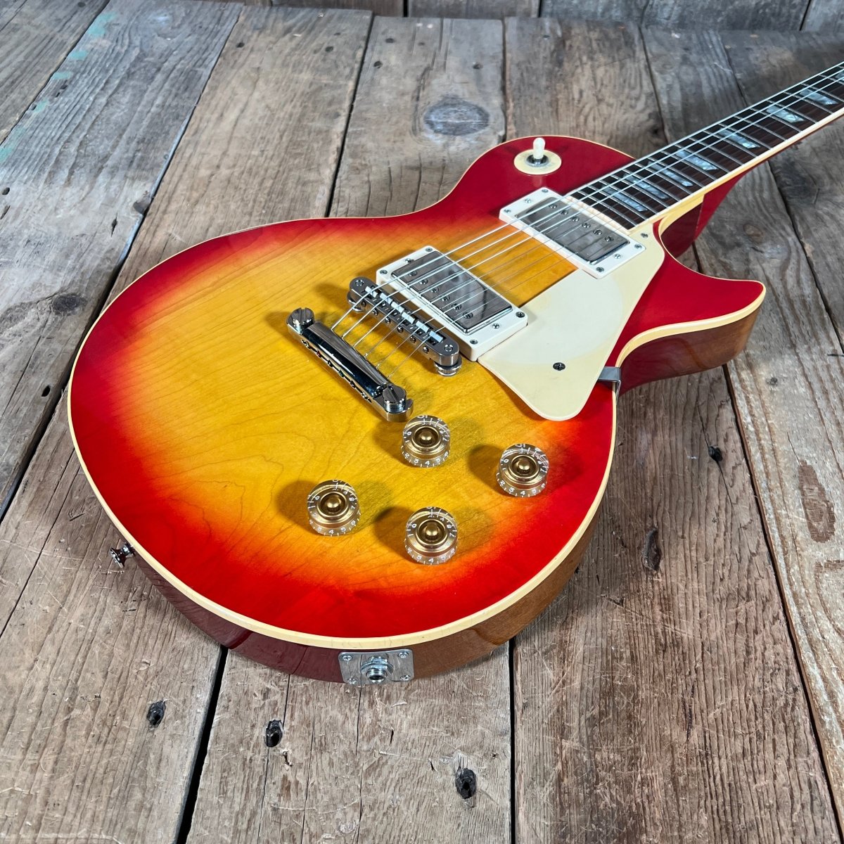 SOLD - Gibson Les Paul Deluxe Converted to Standard 1978 Cherry Sunburst - Mahar's Vintage Guitars