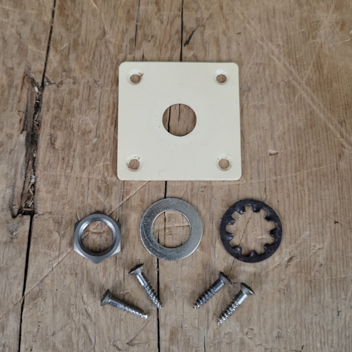 SOLD - Gibson Les Paul Output Jack Plate 1959 Burst 1950s 1960s with screws and washers - Mahar's Vintage Guitars