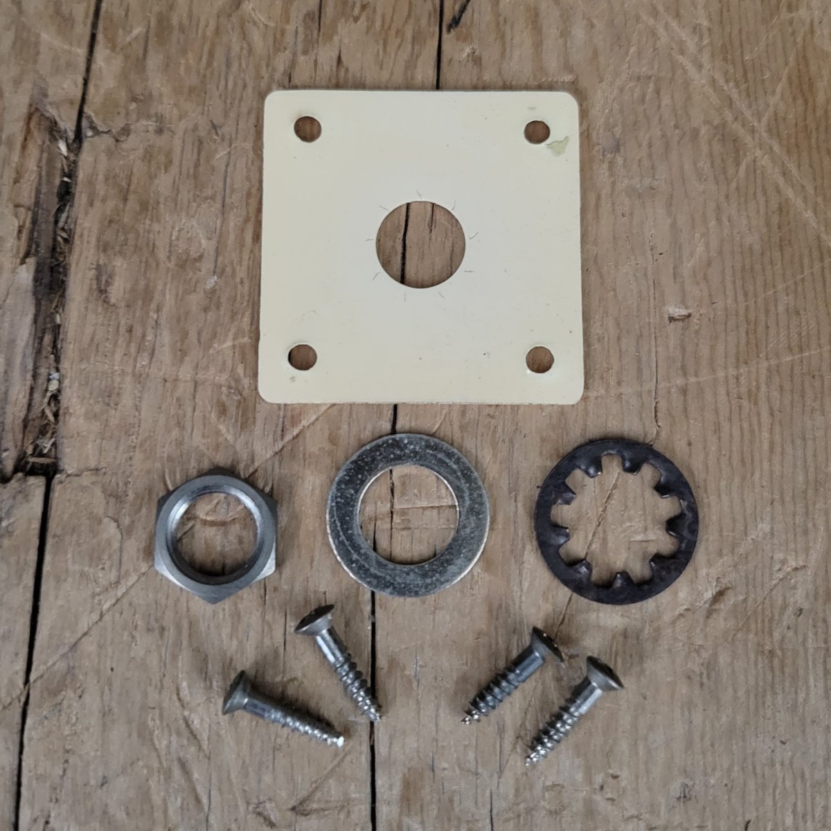 SOLD - Gibson Les Paul Output Jack Plate 1959 Burst 1950s 1960s with screws and washers - Mahar's Vintage Guitars