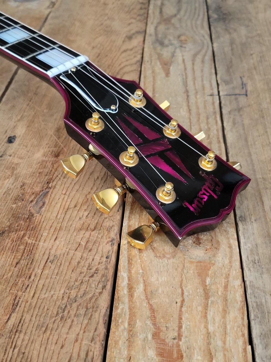 SOLD - Gibson Purple Widow Les Paul Prototype Pre Production 68 Custom Q Quilt Top 2010 - Mahar's Vintage Guitars