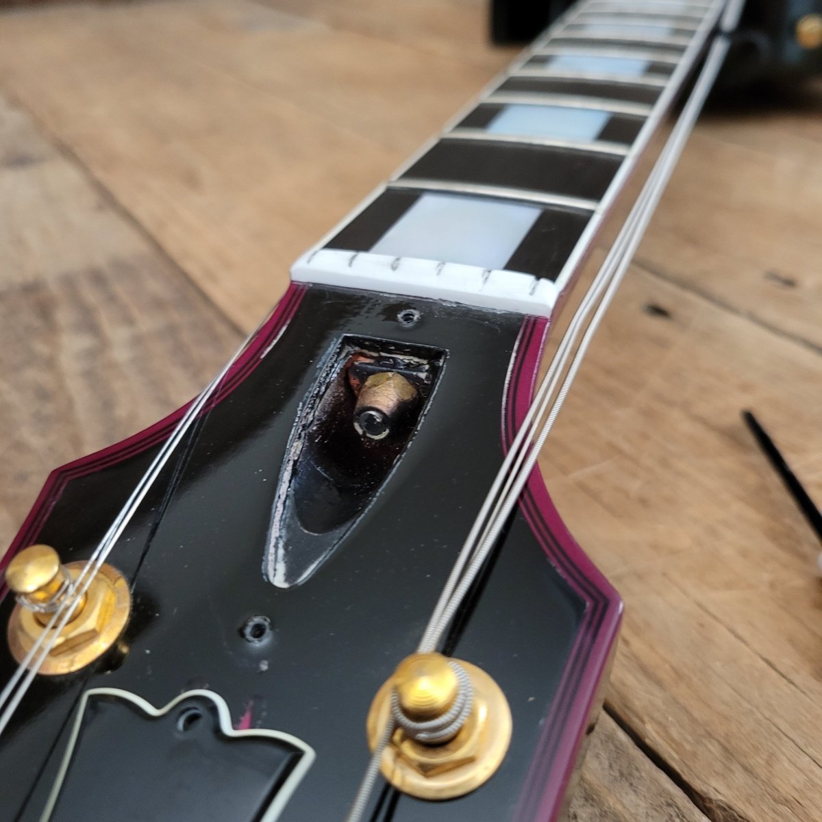 SOLD - Gibson Purple Widow Les Paul Prototype Pre Production 68 Custom Q Quilt Top 2010 - Mahar's Vintage Guitars