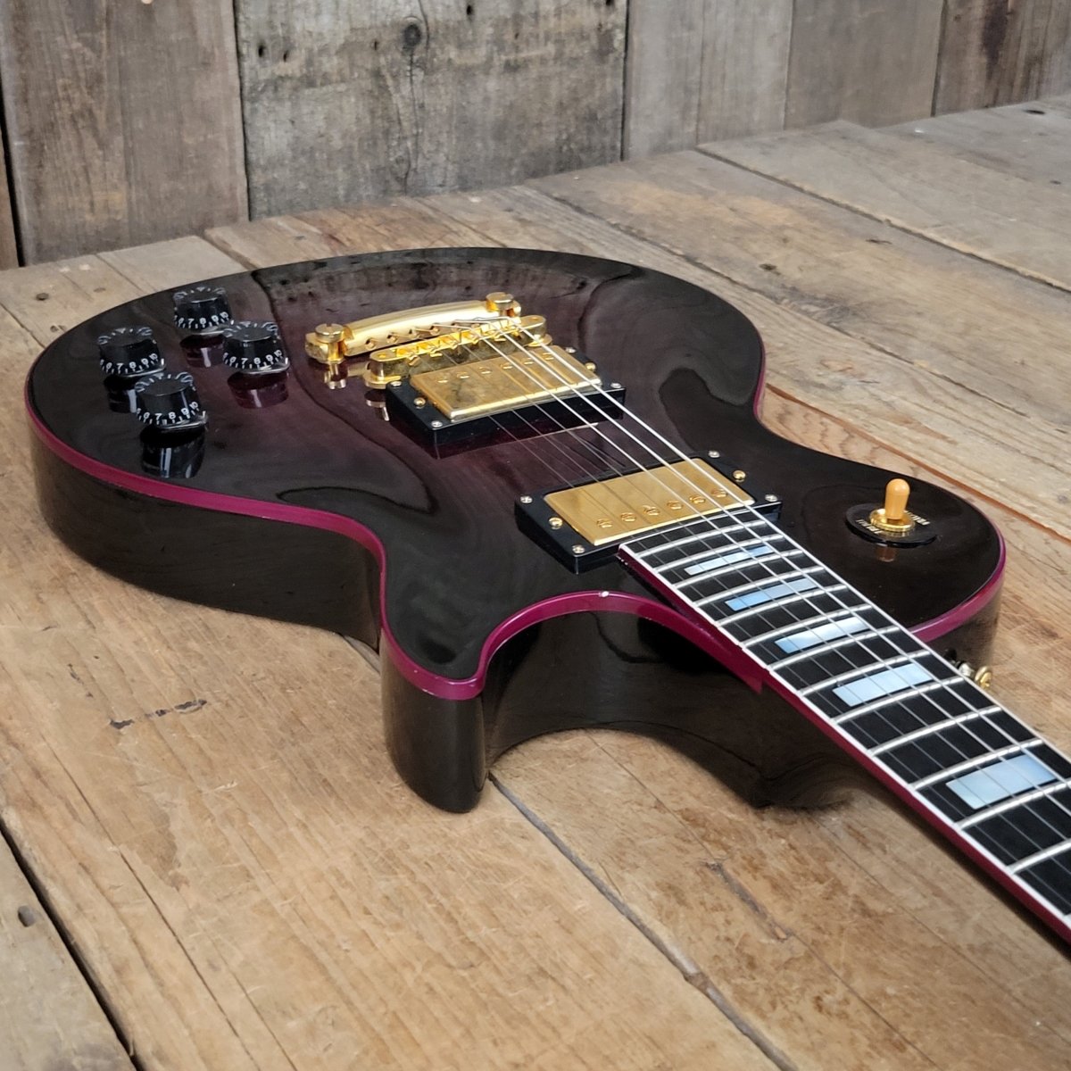 SOLD - Gibson Purple Widow Les Paul Prototype Pre Production 68 Custom Q Quilt Top 2010 - Mahar's Vintage Guitars
