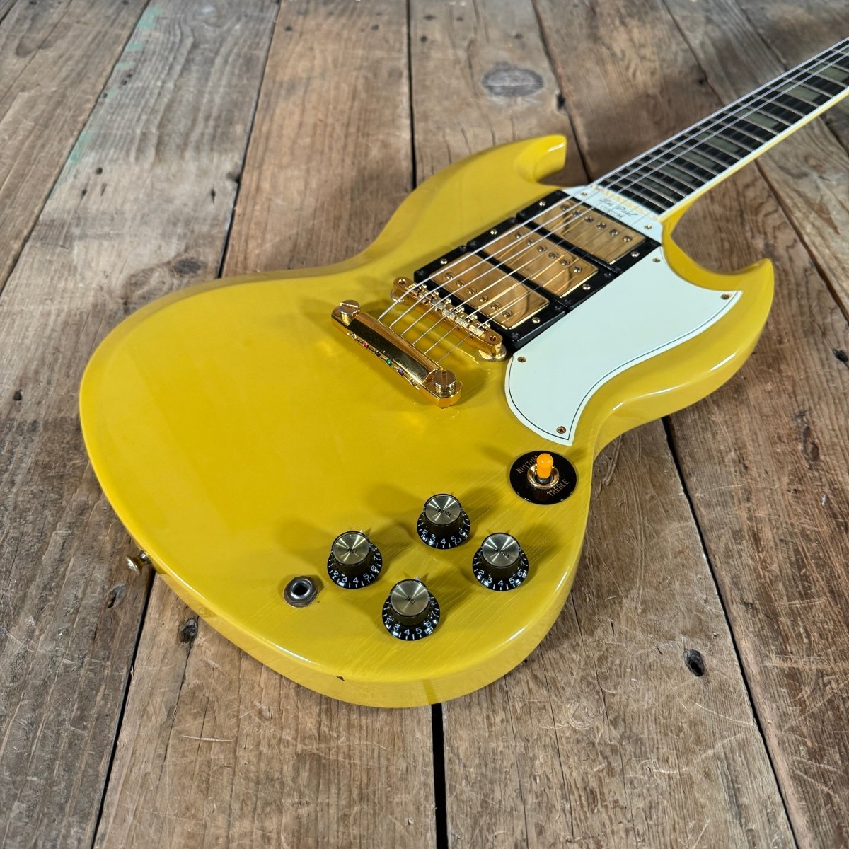 SOLD - Gibson SG Custom 1961 30th Anniversary Limited Edition TV Yellow 1991 - Mahar's Vintage Guitars