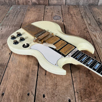 SOLD - Gibson SG Les Paul Custom '63 Custom Art & Historic Alpine White Maestro Vibrola 2003 - Mahar's Vintage Guitars