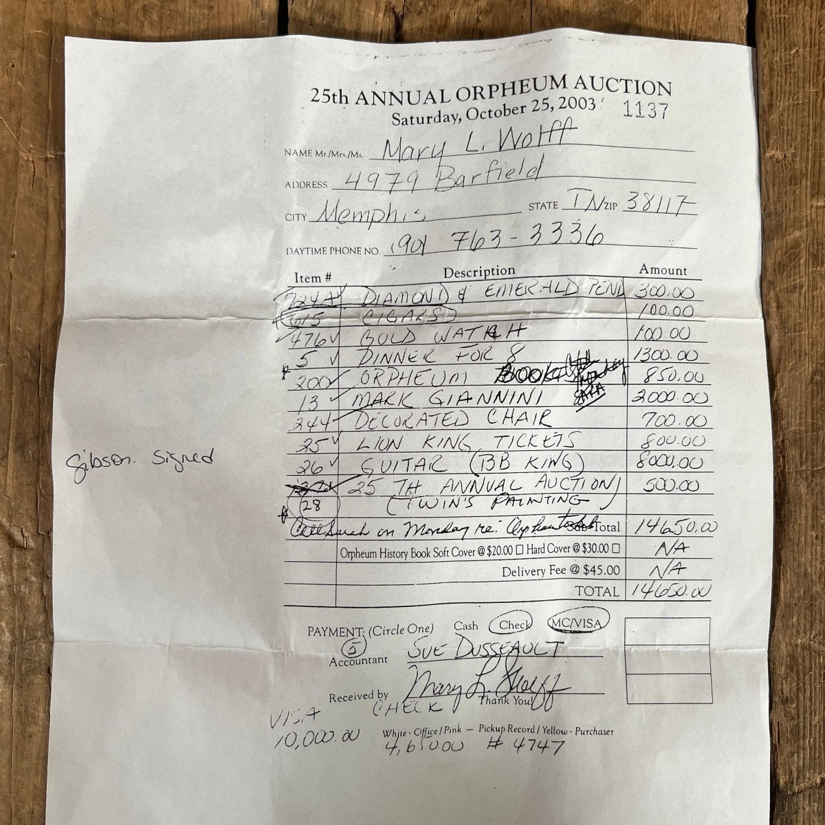 SOLD - Gibson Signed Lucille Signature Rare Edition BB King Signature w/ inlaid signature 2001 Black - Mahar's Vintage Guitars