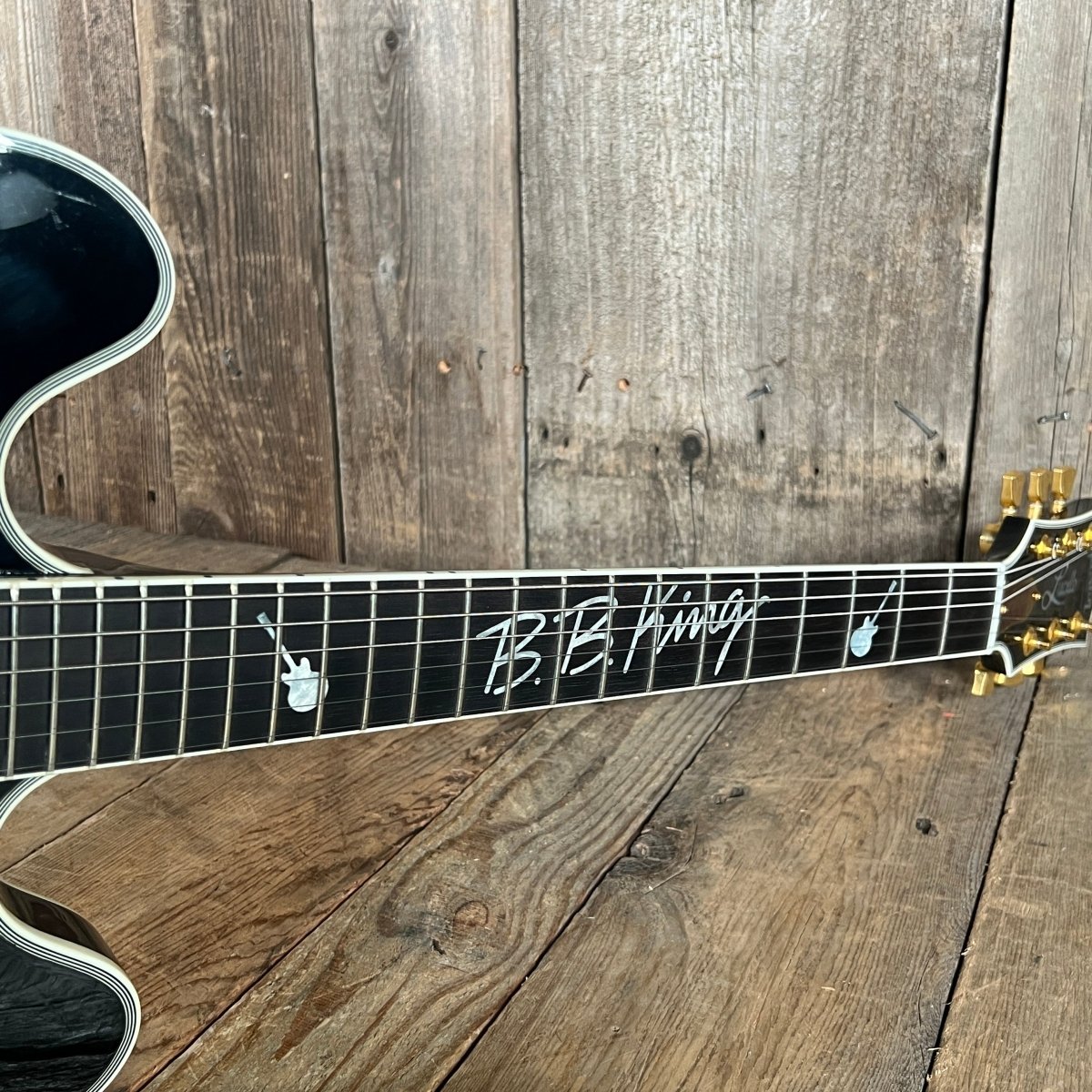 SOLD - Gibson Signed Lucille Signature Rare Edition BB King Signature w/ inlaid signature 2001 Black - Mahar's Vintage Guitars