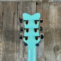SOLD - Gretsch G5021E Rancher Penguin Parlor 2021 Mint GreenMetallic - Mahar's Vintage Guitars