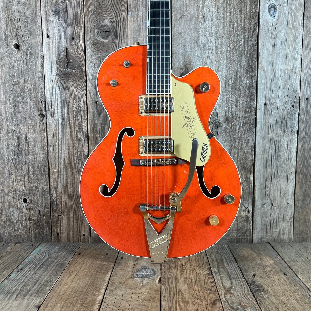 SOLD - Gretsch G6120 Chet Atkins Made in Japan 2004 Orange - Mahar's Vintage Guitars