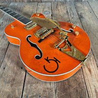 SOLD - Gretsch G6120W Nashville "Western" With Optional Cowboy Case 1994 Orange Stain - Mahar's Vintage Guitars