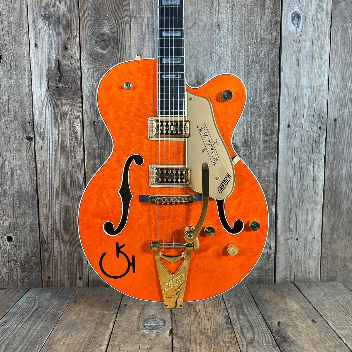SOLD - Gretsch G6120W Nashville "Western" With Optional Cowboy Case 1994 Orange Stain - Mahar's Vintage Guitars