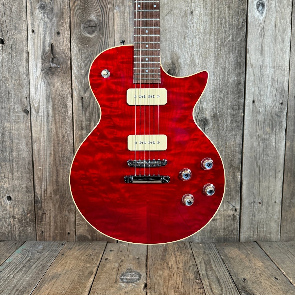 SOLD - Guild Bluesbird P - 90 Blues 90 2000 Cherry - Mahar's Vintage Guitars